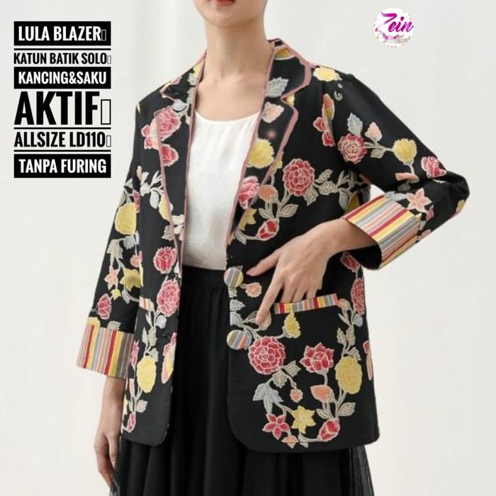 Baju Batik Wanita Blazer Jas Modern Lk21 -Zn