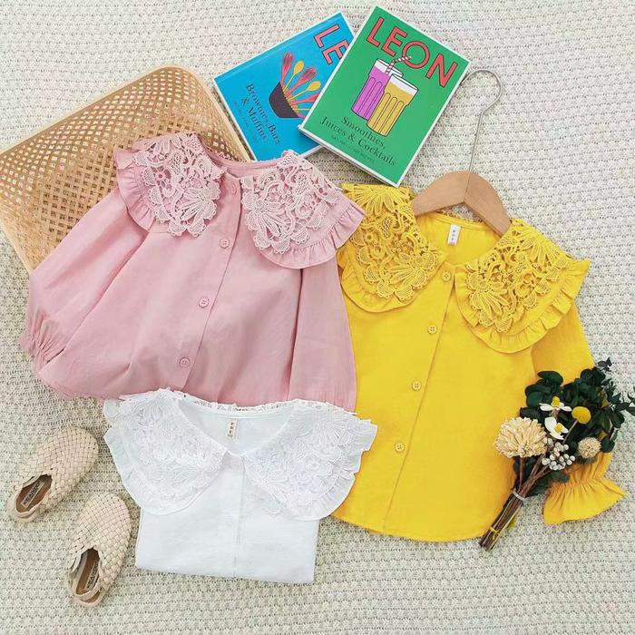 Kemeja  Anak Perempuan Import Korea 1-5 Tahun Aleia Set