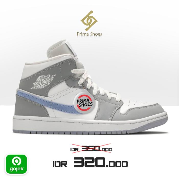 Sepatu Sneakers Nk Jordan 1 High Boot Walf Gray Pria Wanita Unisex