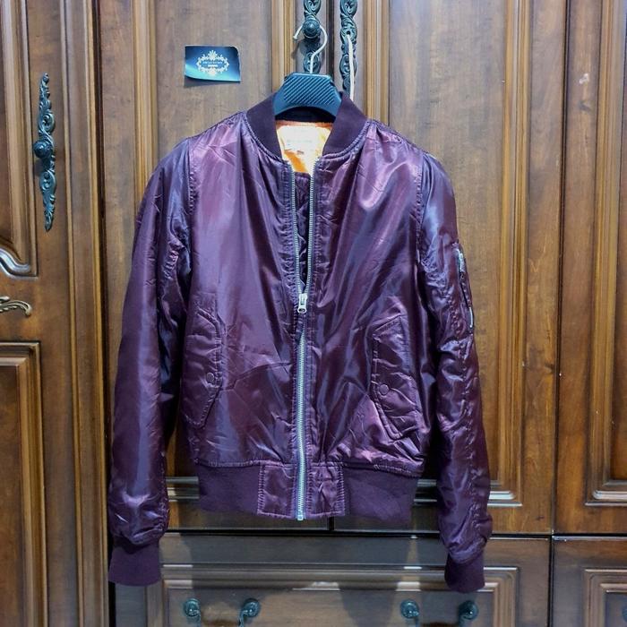 PRELOVED Future Bullet MA-1 Bomber Jacket in Maroon RARE ORIGINAL 2ND