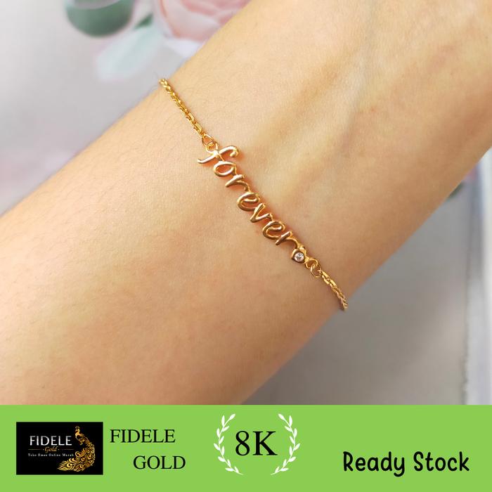 gelang emas forever emas ringan kadar muda 375