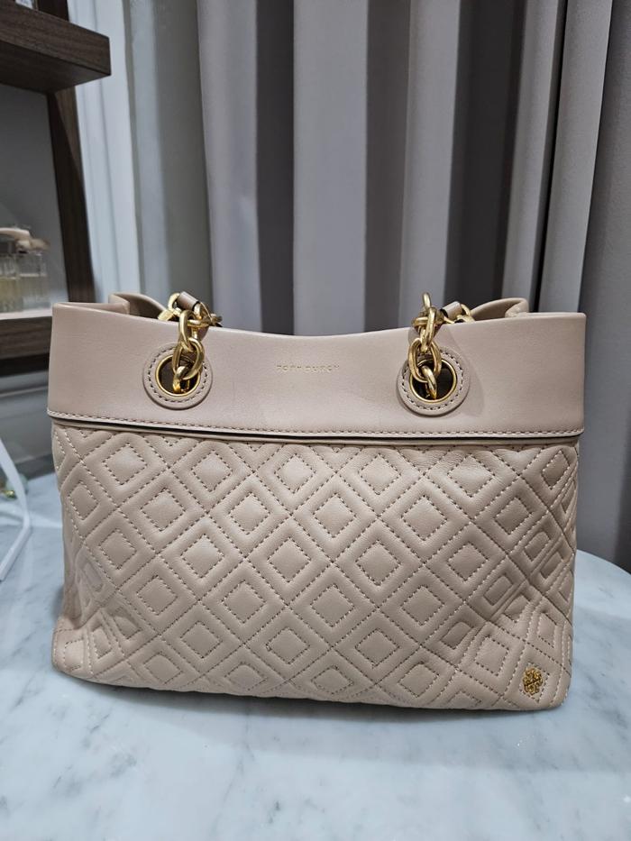 Preloved Tory Burch  Fleming Small Tote Bag Nude Original