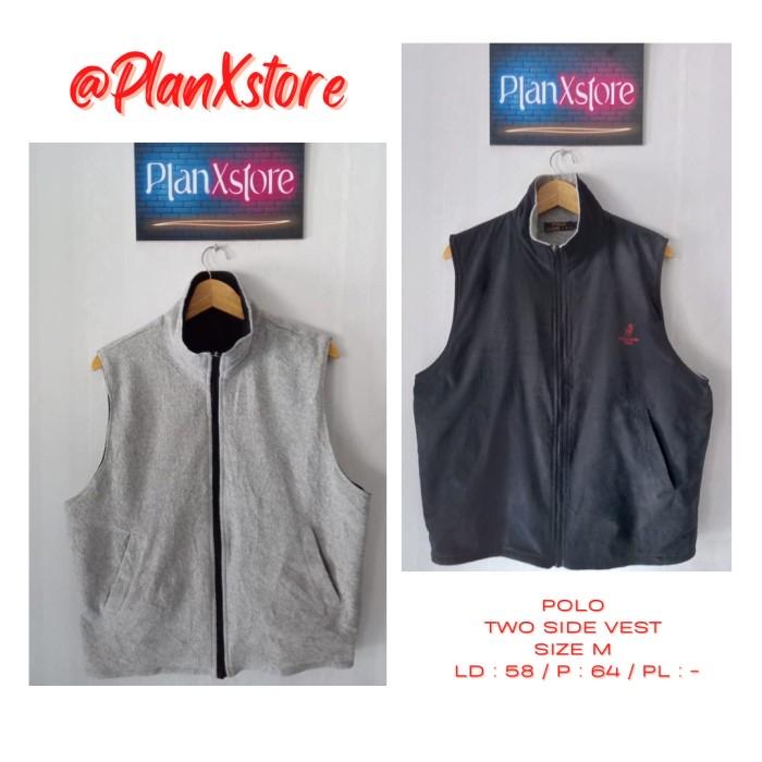 POLO VEST TWO SIDE SIZE M WARNA ABU MUDA DAN NAVY PRELOVED TERJANGKAU