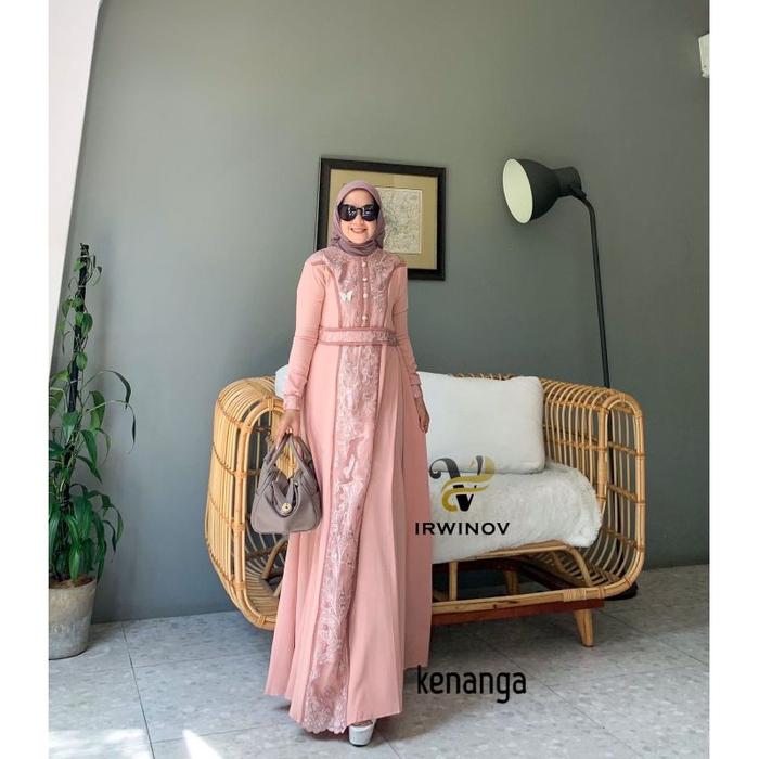 Dress Pesta Wanita Muslim Premium Branded Ori. Baju Muslim Lebaran