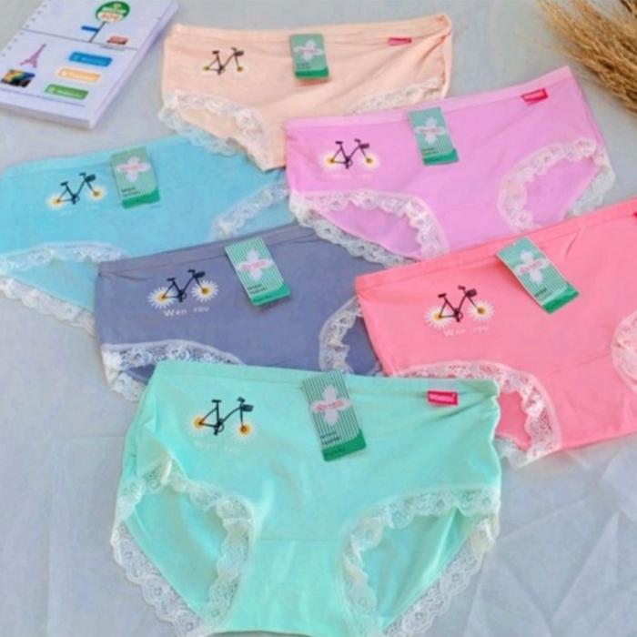 (6 pcs) CD/Underwear Remaja Cewek Wenrou 1537 Termurah - Makassar
