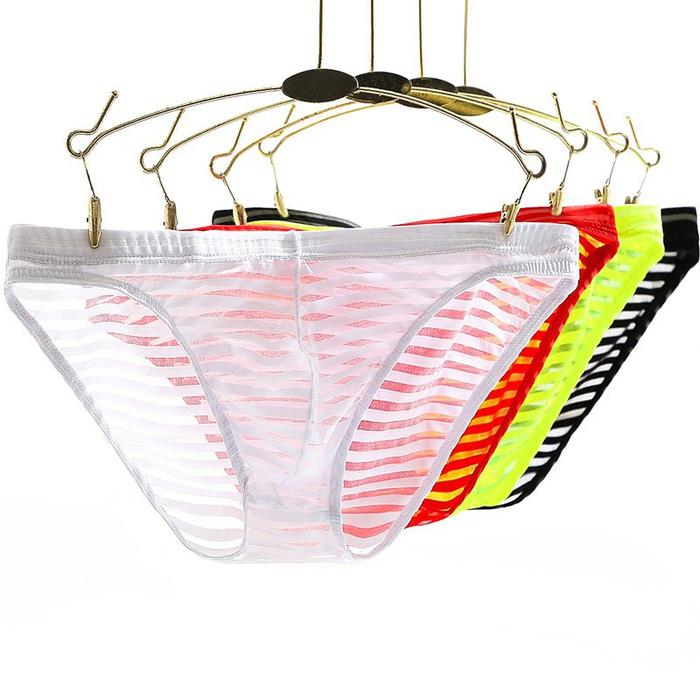 Celana Dalam Pria Brief Transparan Stretch G String Lembut Cowok Y038-1