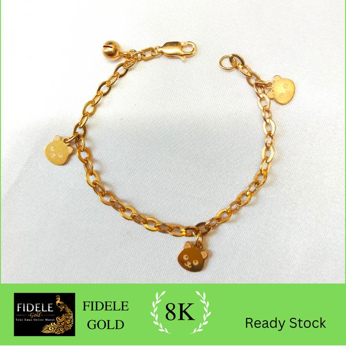 GELANG ANAK GELANG EMAS RINGAN CANTIK GELANG EMAS KADAR MUDA 375