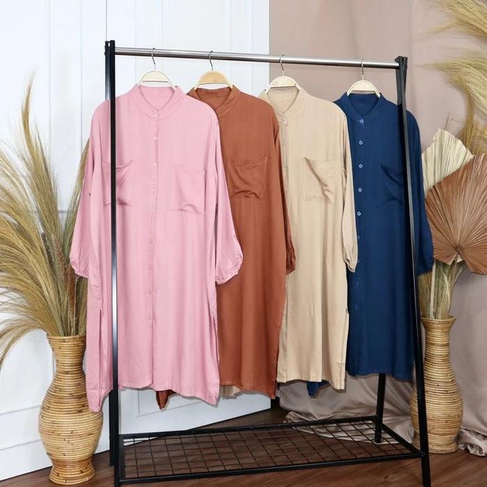 CANIA TUNIK RAYON TWILL / Tunik Wanita / Atasan Wanita / Baju Atasan Wanita Lengan Panjang / Tunik J