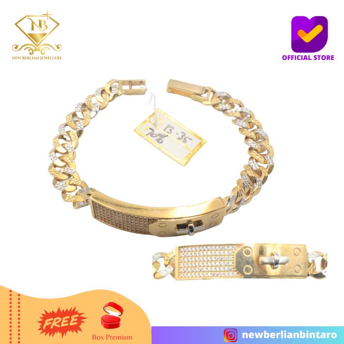 GMK1335 - gelang emas kuning perhiasan emas asli wanita 16K 700 70%