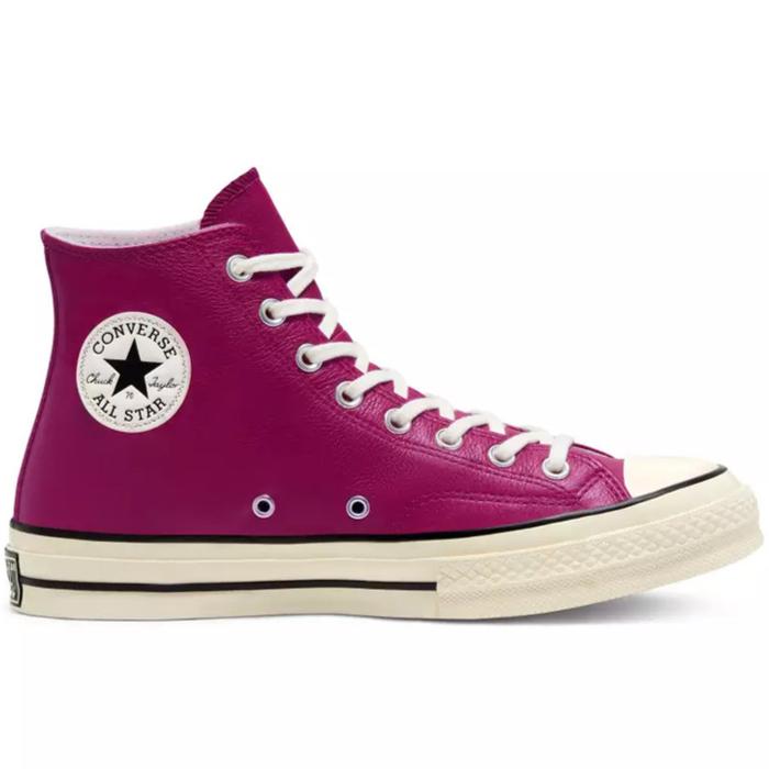 Sepatu Sneakers Pria Converse Chuck 70 Hi Leather Rose Maroon 167063C