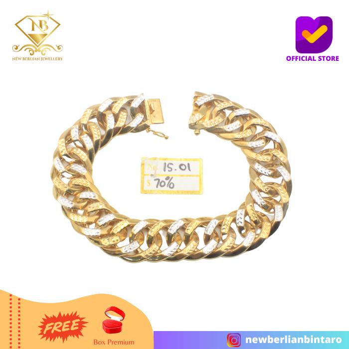 GMK1501 - gelang emas kuning perhiasan emas asli wanita 16K 700 70%