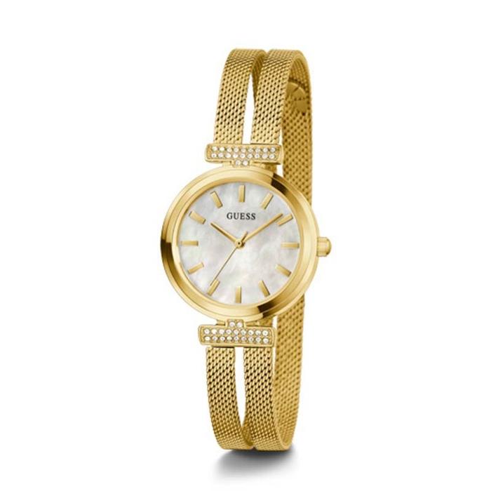 GUESS GW0471L2 Original ARRAY Jam Tangan Wanita Analog Gold Mesh