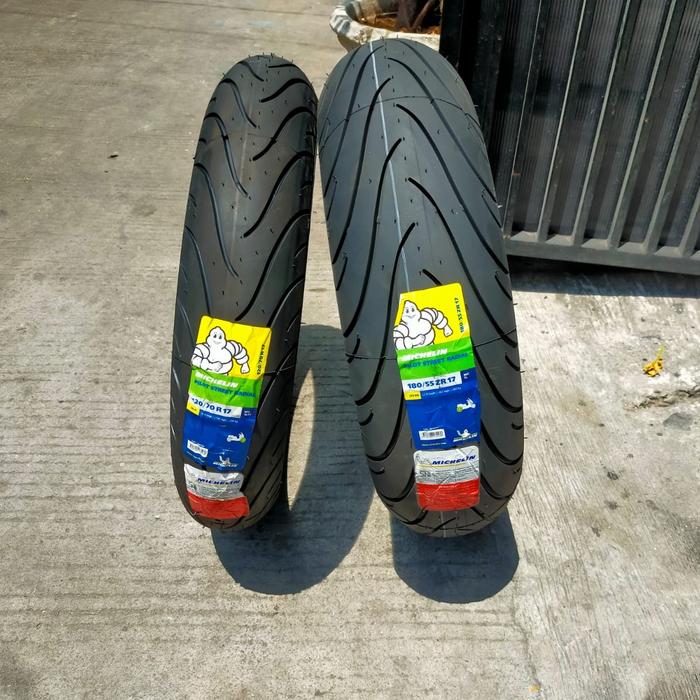 Terbaru ban michelin street radial 120/70 180/55 Ring 17 Tubeles impor