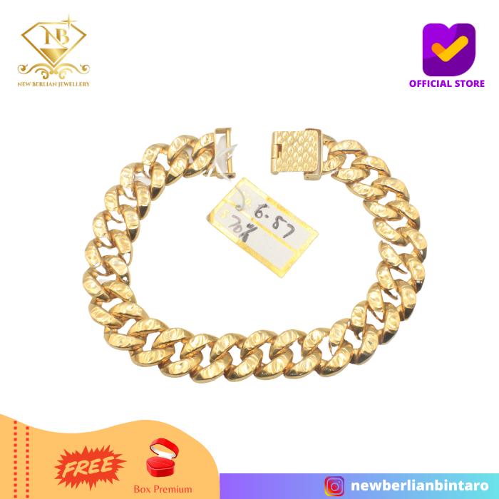 GMK657 - gelang emas kuning perhiasan emas asli wanita 16K 700 70%