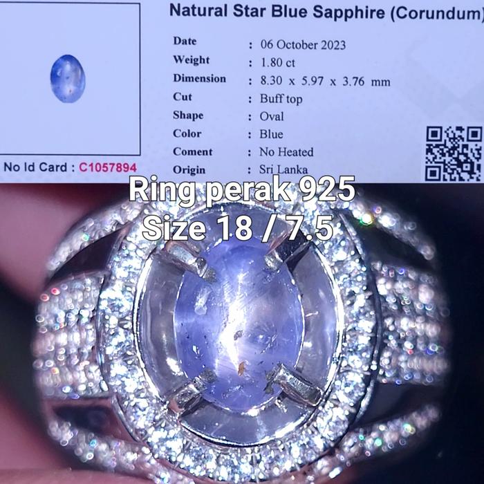 Natural blue safir ceylon star srilanka sapphire