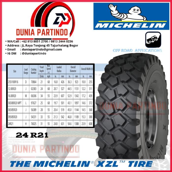 Ban Truk Michelin XZL Military 24R21 ( 605/70R21 ) Stok, Chat Diskon