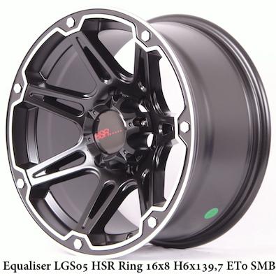 jual velg mobil pregio type EQUALISER LGS05 HSR R16X8 lobang 6 SMB