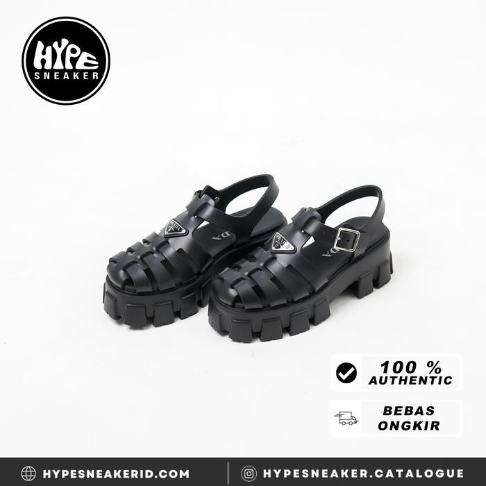 Sepatu PRADA FOAM RUBBER BLACK SNEAKER 100% ORIGINAL
