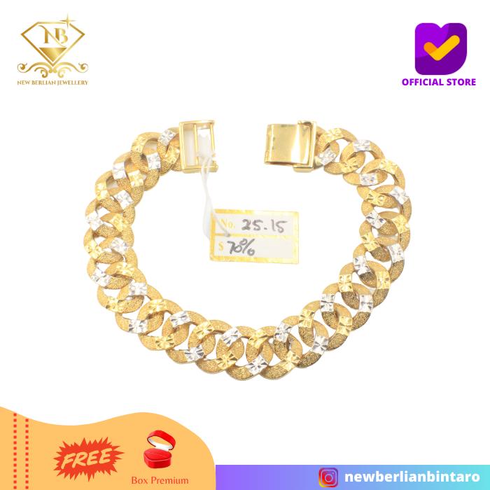 GMK2515 - gelang emas kuning perhiasan emas asli wanita 16K 700 70%