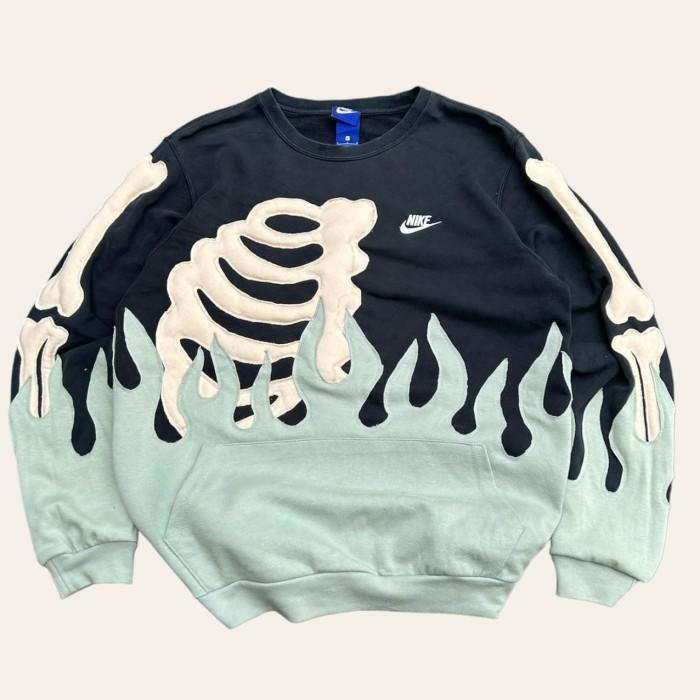 reworked hoodie crewneck nike Skeleton