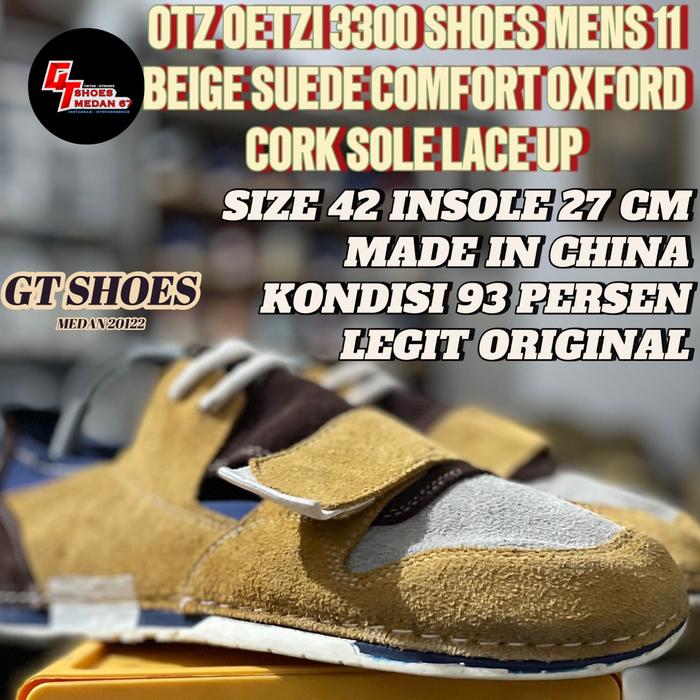 OTZ OETZI 3300 SHOES  MENS BEIGE SUEDE SIZE 42/27 CM MADE IN CHINA
