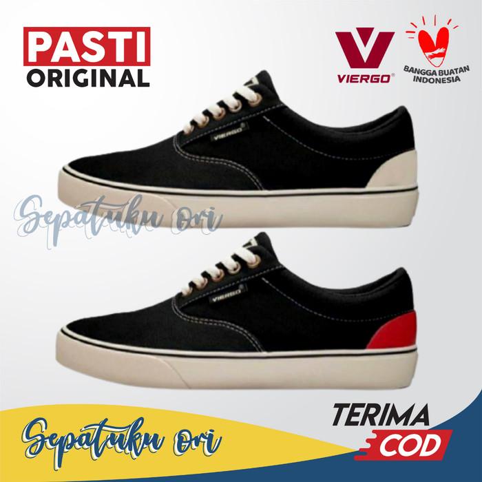 Sepatu Ventela VIERGO Borneo Black Natural Red Sneakers Pria Original