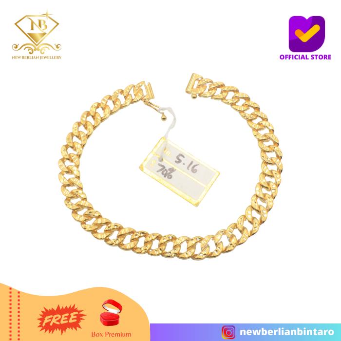 GMK516 - gelang emas kuning perhiasan emas asli wanita 16K 700 70%