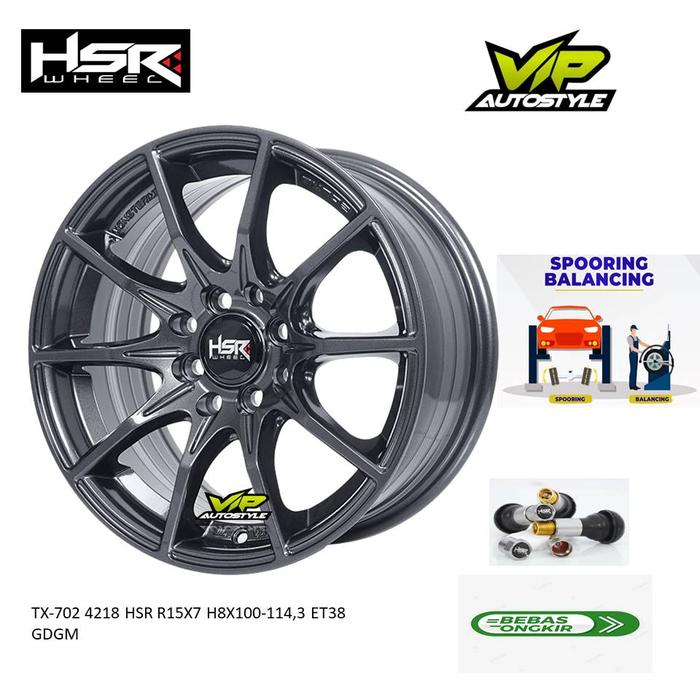 Velg mobil new agya , ayla , brio , sigra ring 15 hsr type tx 702