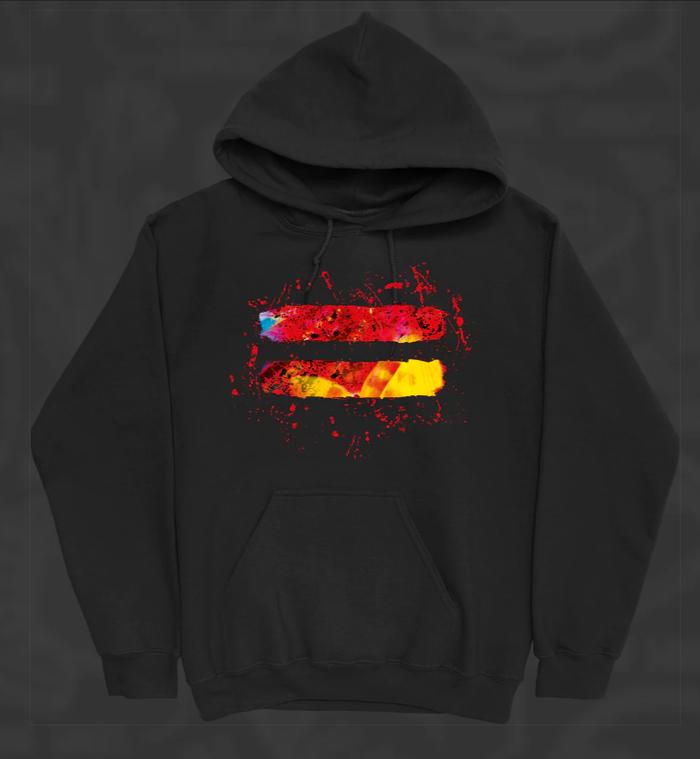 [Official Ed Sheeran] = Splatter Hoodie Black - Merchandise Resmi