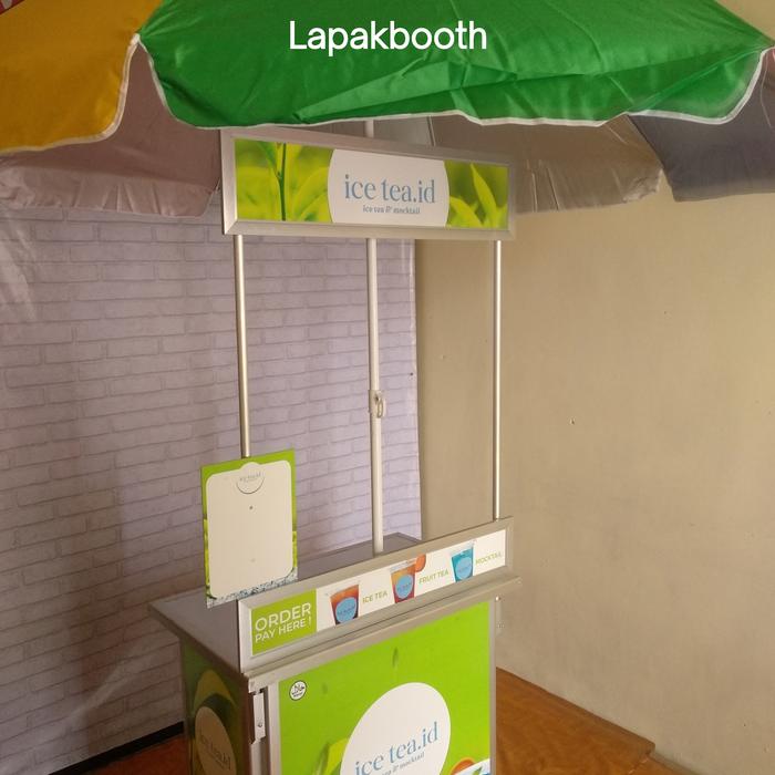 Booth Portable Meja Lipat Gerobak buat Dagang pakai Payung
