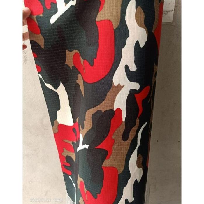 Bahan kain Ripstop PE Loreng LMP, Laskar merah putih loreng Ripstop