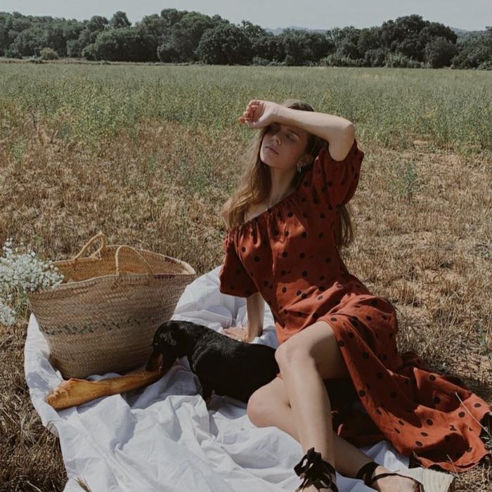 ANTHROPOLOGIE POLKA MAXI DRESS