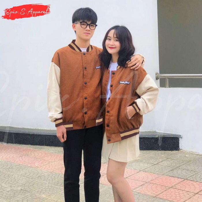 Jacket Cowok Baseball Varsity Korean Style Oversize Sablon POLO CLUB