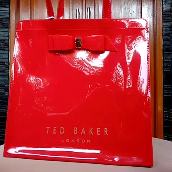Tas Wanita Ted Baker Large Bow Icon Red Tote Bag