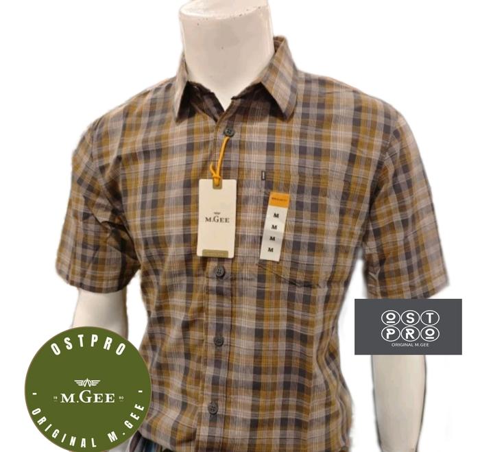 Kemeja MGEE Original -Kemeja Kasual Kerja Lengan Pendek Alto C126 Grey
