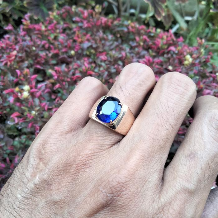 cincin cowok batu blue safir