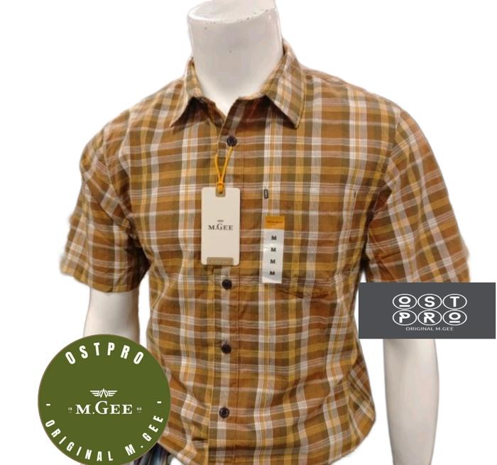 Kemeja MGEE Original - Kemeja Kasual Lengan Pendek Alto C126 Brown