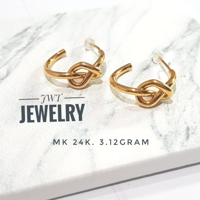 ANTING GIWANG TUSUK INFINITY EMAS 24K 24 karat  HK Hongkong 99.9