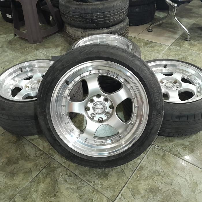 velg seken work meister r16 lebar 8/9 et35/30 + Ban 195/50 Continental