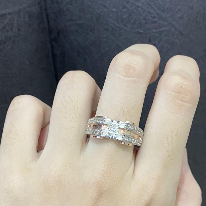 CINCIN PERAK PRIA NATURAL BERLIAN BANJAR0,30ct/1pcs NA405