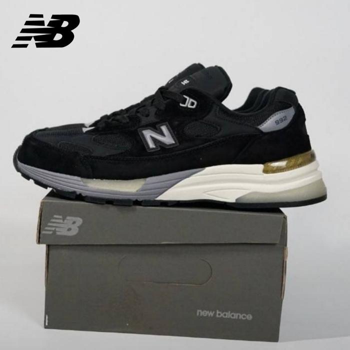 Sepatu NB New Balance 992 Black Grey White