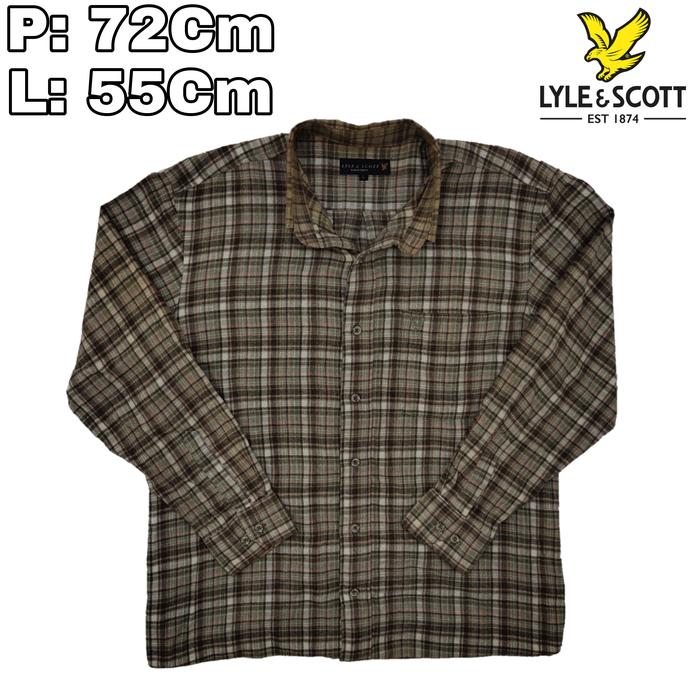 B101 Baju Kemeja Outdoor Casual Vintage Lyle & Scott  Flannel Hem