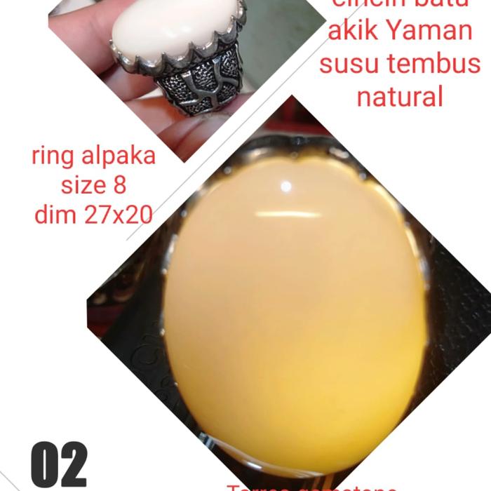 cincin batu akik yaman susu natural 07