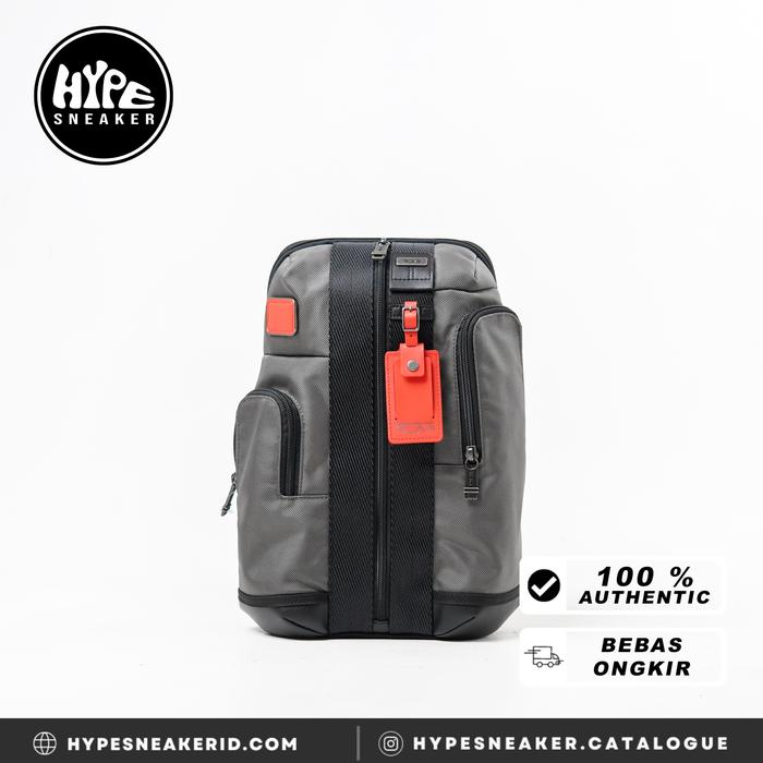 Tas TUMI HIGGIN GREY RED MULTI POCKET CROSS BODY BAG - 36X21X10CM 100% ORI