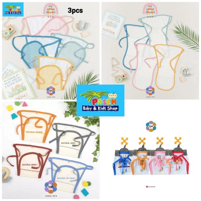 Nova Baby Popok Tali Bayi Ezy 3pcs Stripe/Salur Popok Bayi