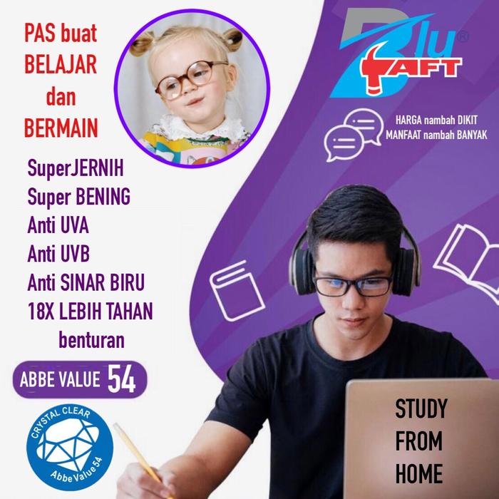 LENSA KACAMATA SV TAHAN PECAH BLUTAFT DOMAS BLUERAY GOSOK RX