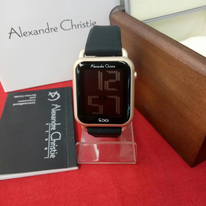 jam tangan digital wanita alexandre christie ac 9332 LH rubber karet