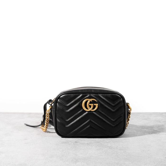 GUCCI GG Marmont mini camera bag ghw Black