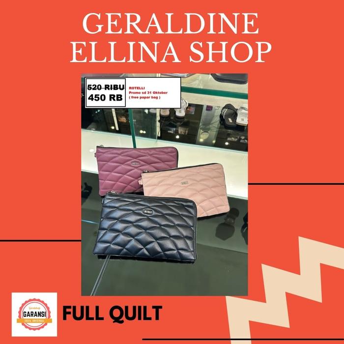 TAS CLUTCH WANITA SALE ROTELLI SERI FULL QUILT ORIGINAL 100%