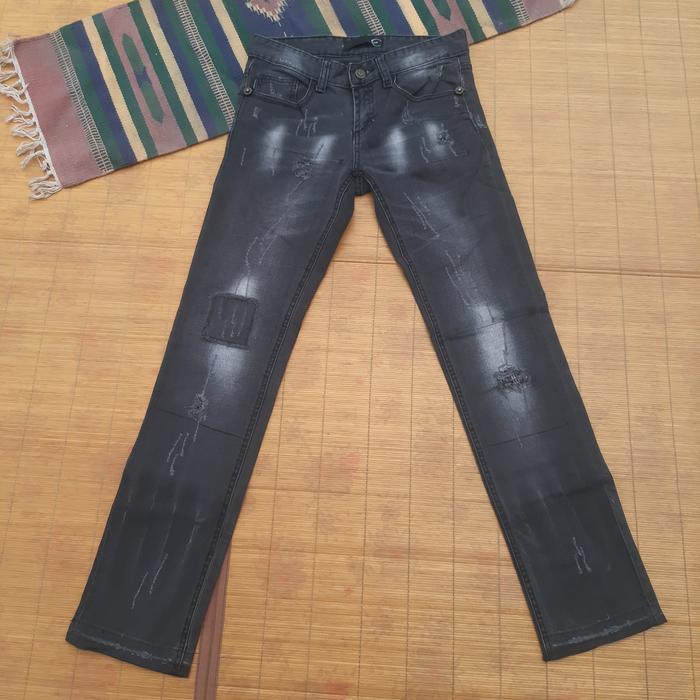 Just Cavalli Italian Designers Distressed Black Washed Jeans